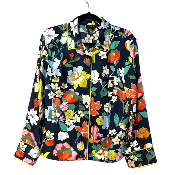 Kate Spade Flower Bed Twill Shirt in Blazer Blue (M) - Picture 7 of 14